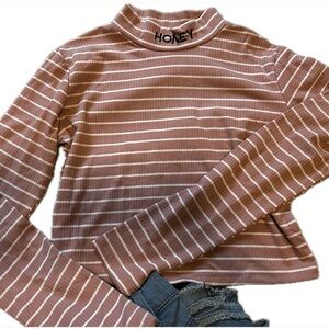 Shein honey striped crop top